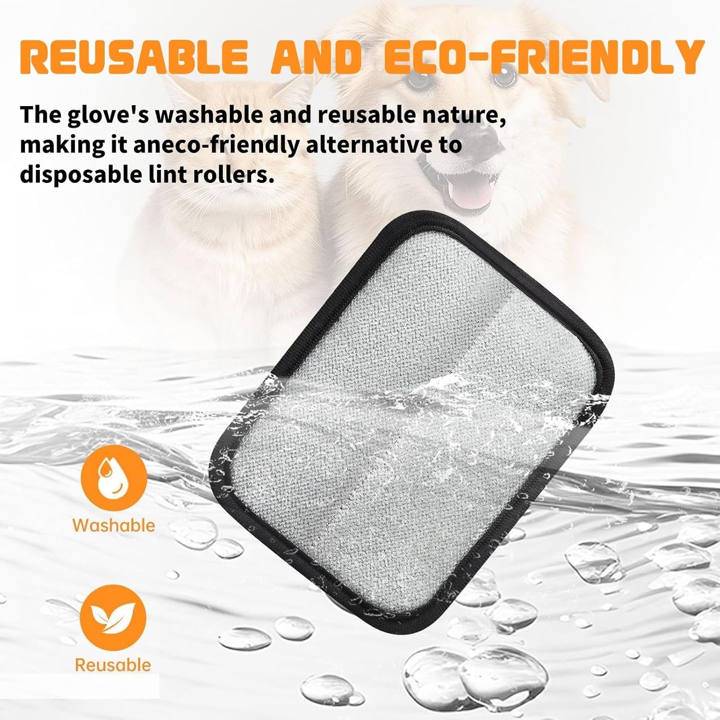 Pet Hair Remover Glove Self Cleaning Brush for Dogs & Cats